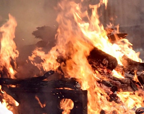 File photo of a funeral pyre in India 0909