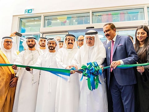 Humaid Al Qutami, Director-General of the Dubai Health Authority ; Dr. Azad Moopen, Founder Chairman & Managing Director of Aster DM Healthcare; Ms. Alisha Moopen, Executive Director and CEO of Aster and Medcare Hospitals & Clinics GCC   and other officials at the official inauguration of the 150-bed tertiary care facility, Aster Hospitals, Al Qusais.
