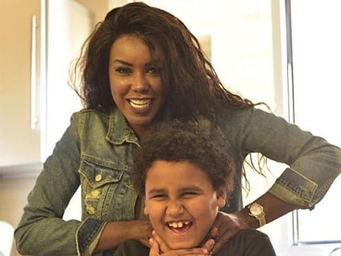 A picture of Phonecia with her son Rayan