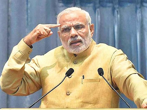 File picture of Narendra Modi. The poor showing in the eastern Indian state of Jharkhand will add pressure on the government as it presides over an economy that's growing at its slowest rate in six years and with unemployment running at the highest in four decades.