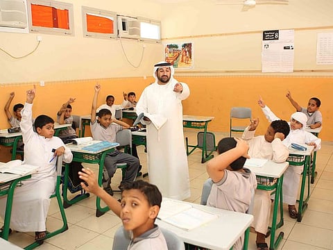Emirati students attending the school in Abu Dhabi.