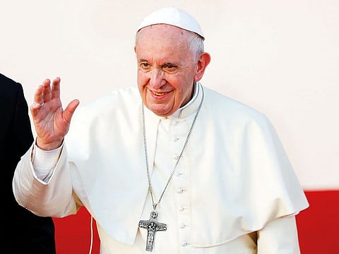 Pope Francis attending a farewell ceremony at Tocumen International Airport in Panama City on Sunday.