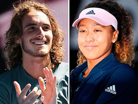 Stefanos Tsitsipas and Naomi Osaka. 