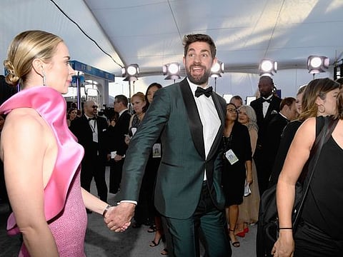 Emily Blunt and John Krasinski attend the 25th Annual Screen Actors Guild Awards at The Shrine Auditorium on January 27, 2019 in Los Angeles, California.