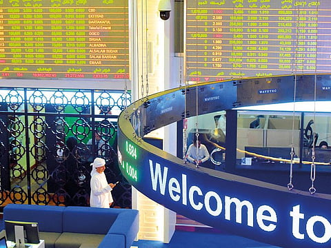 Inside view of the Dubai Financial Market (DFM). 