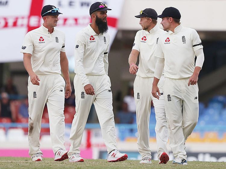England players Joe Denly, Moeen Ali, Joe Root and Rory Burns