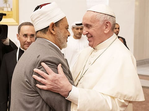 Pope Francis and Dr Ahmad Al Tayeb, Grand Imam of Al Azhar Al Sharif.