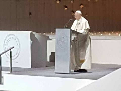  Pope Francis speaks in Abu Dhabi
