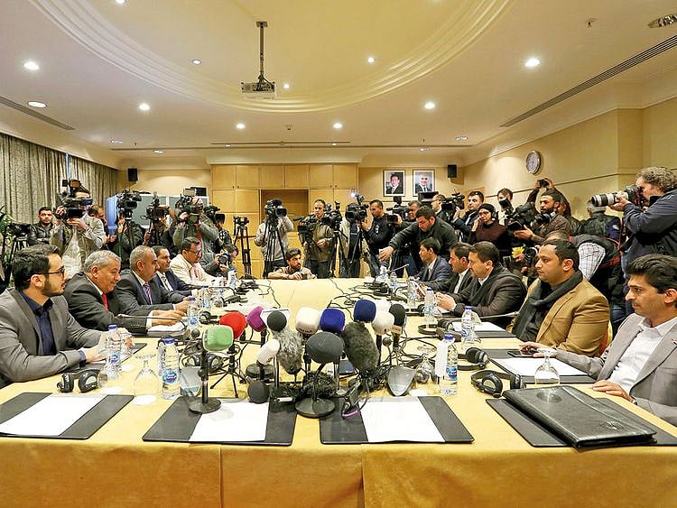 The Houthi rebel delegatio