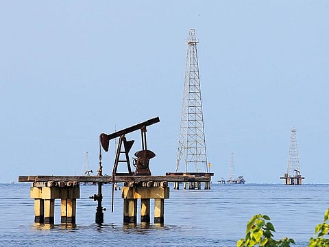 Oil platforms on Lake Maracaibo in Cabimas, Venezuela.