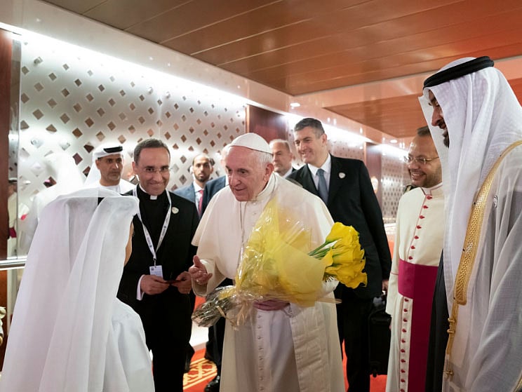 Pope Francis at Abu Dhabi airport