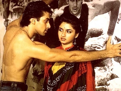 Salman Khan and Bhagyashree in the film.