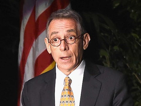  In this file photo taken on March 25, 2017 Gavin de Becker speaks at the Memorial for actresses Debbie Reynolds and Carrie Fisher at Forest Lawn Cemetery in Los Angeles, California. 