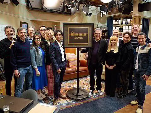 The cast and crew of ‘The Big Bang Theory’ at the plaque ceremony.