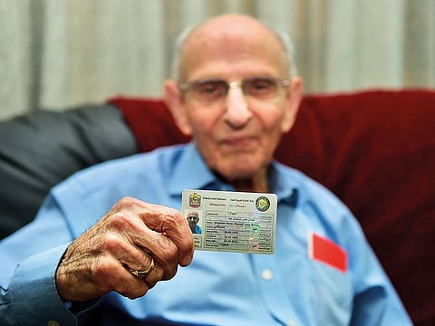 Mehta at his home in Dubai with his recently renewed driving licence.