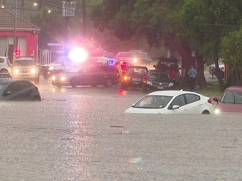 The chaotic scene following floods brought by severe storm in Australia