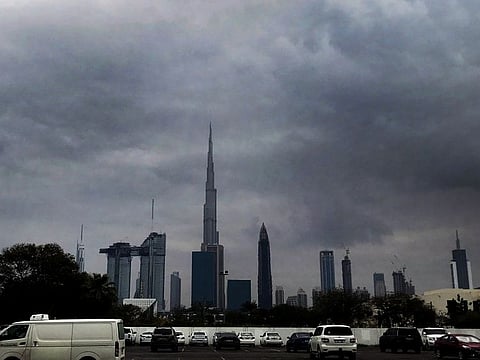 Dark clouds loom over Dubai. 