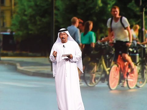Dawood Al Hajiri speaking at a session titled ‘Rethinking Cities of Tomorrow: A Human-Centric Approach’.
