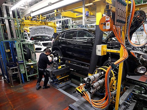 A Mercedes Benz production line in Rastatt, Germany. Many of the country’s large companies have been hit hard by a cooling global economy and trade disputes.