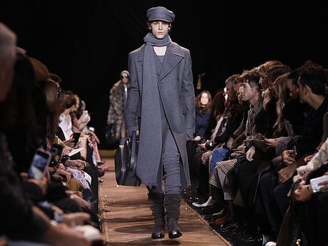 The Michael Kors collection is modeled during Fashion Week in New York, Wednesday, Feb. 13, 2019.
