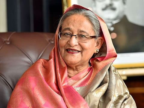 Sheikh Hasina during her interaction with Gulf News in Abu Dhabi.