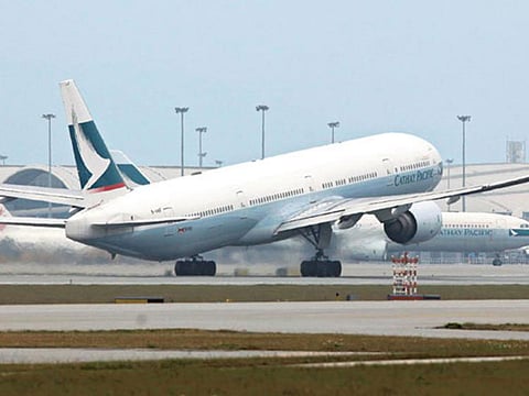 Running on near empty... Cathay Pacific has seen passenger numbers drop a crushing 99 per cent.