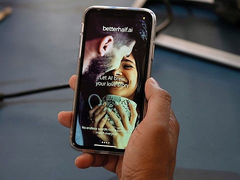 The Betterhalf app is displayed on a smartphone at the company's office in Bengaluru.