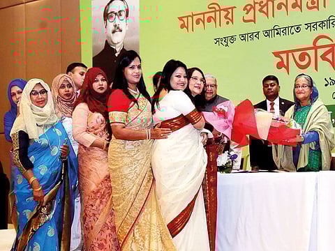 Shaikh Hasina interacted with Bangladeshi expats at an open meeting in Abu Dhabi on the last day of her four-day visit to the UAE. She urged them to use legal channels to transfer remittances back home.