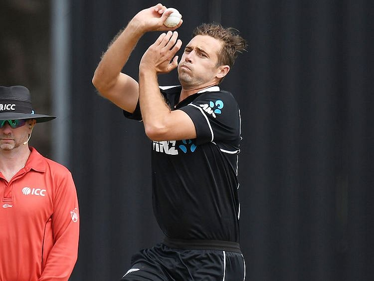 New Zealand's Tim Southee bowls