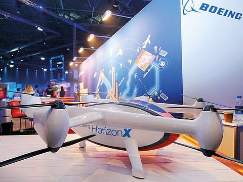A model of Boeing’s Horizon X drone. 