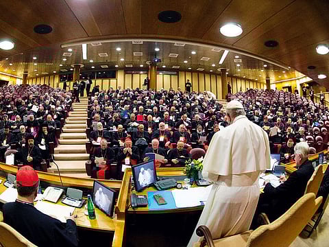 Pope Francis attends the four-day meeting on the global sexual abuse crisis, at the Vatican February 21, 2019. 