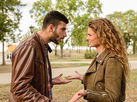 A couple arguing. For illustrative purposes only.