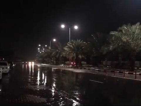 Light to moderate rain was reported over different areas of the UAE early on Saturday.