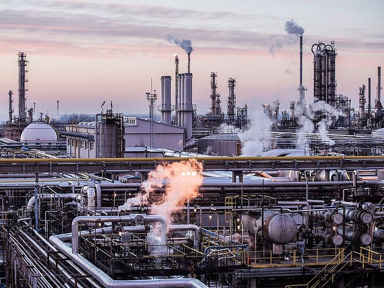 An oil refinery in Szazhalombatta, Hungary