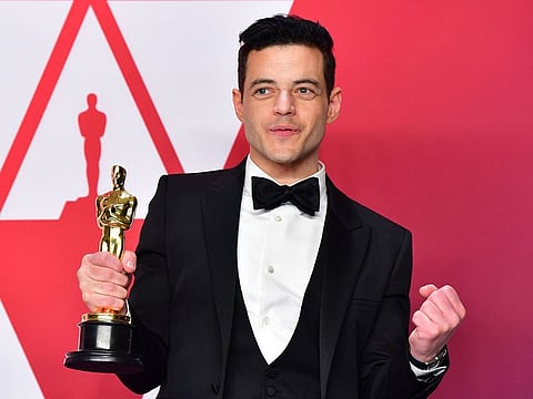 Best Actor winner for "Bohemian Rhapsody" Rami Malek poses in the press room during the 91st Annual Academy Awards at the Dolby Theatre in Hollywood, California on February 24, 2019. 