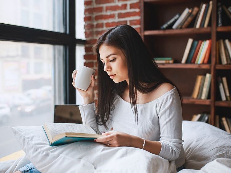 Youngster reading book