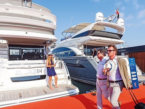  Shaikh Hamdan bin Mohammad Bin Rashid Al Maktoum at the Dubai International Boat show 2019 at Dubai Canal, Jumeriah, Dubai.