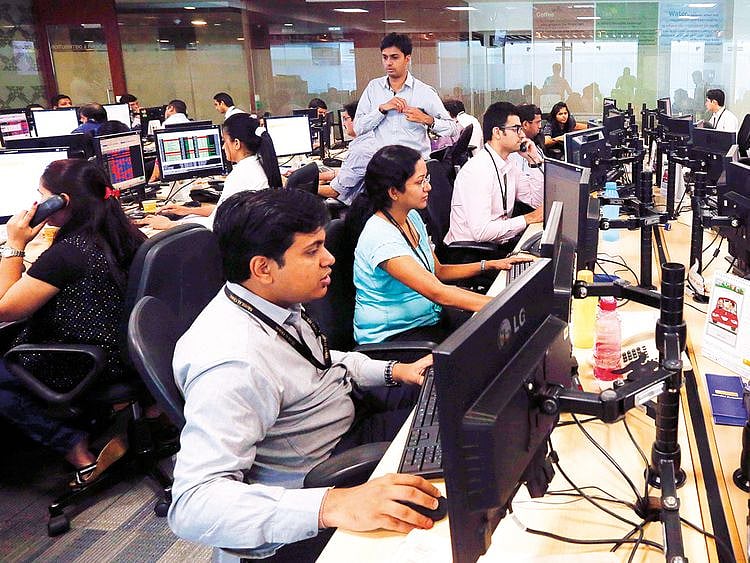 Trading floor at a Financial Services