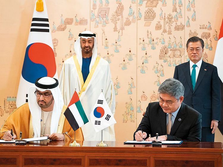 Shaikh Mohammad Bin Zayed and Moon Jae-in