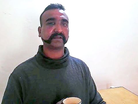 This photograph released by Pakistan's Inter Services Public Relations shows captured Indian pilot Wing Commander Abhinandan Varthaman.