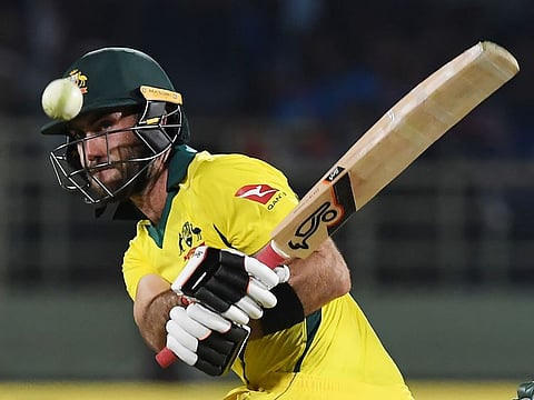 Australian cricketer Glenn Maxwell plays a shot during the first Twenty20 international cricket match between India and Australia at the Dr.Y.S. Rajasekhara Reddy ACA–VDCA Cricket Stadium in Visakhapatnam on February 24, 2019. 