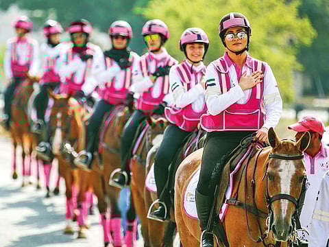 Horse riders of the ninth edition of the Pink Caravan Ride marched to the pristine coast line of the eastern region.