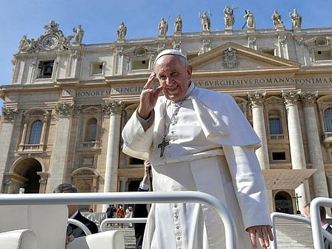 Pope Francis is seen during the weekly audience in Saint Peter's Square, at the Vatican February 27, 2019. 
