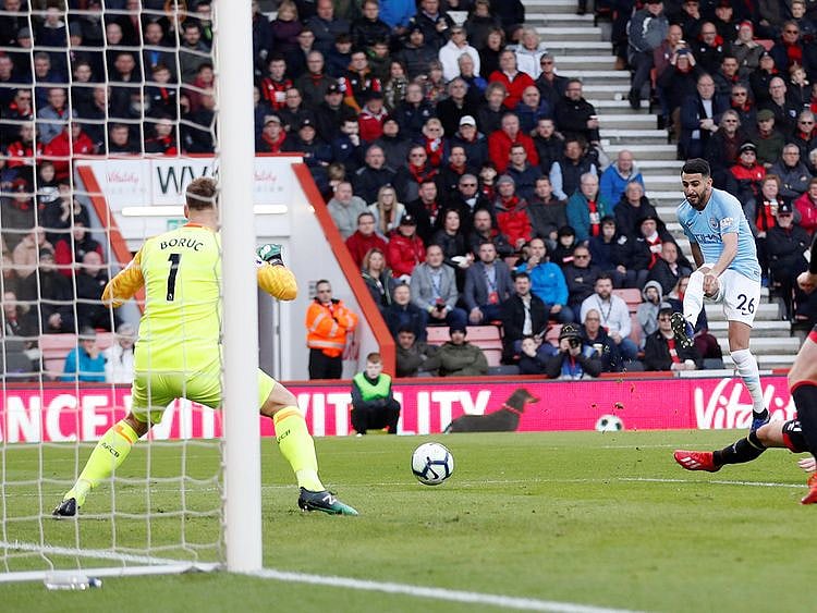 Manchester City's midfielder Riyad Mahrez