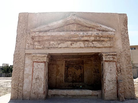 A policeman walks near the Kom Al Shoukafa catacombs in Alexandria, Egypt March 3, 2019.