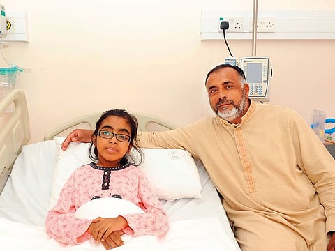 Rameen Shahid with her father Mohammad Shahid. The teenager suffers from nephronophthisis.