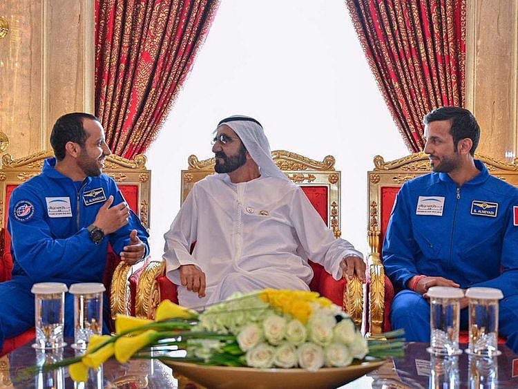 Shaikh Mohammad with UAE astronauts 20190306