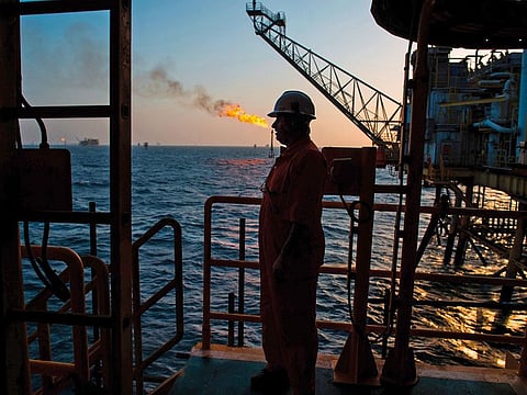 An offshore oil platform near Lavan island, operated by the National Iranian Offshore Oil Co.