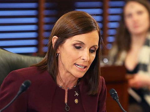 Sen. Martha McSally (R-AZ) speaks during a Senate Armed Service Committee on prevention and response to sexual assaults in the military, on March 6, 2019 in Washington, DC.