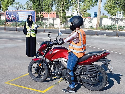 Maryam AlMazmi, UAE’s first female motorcyclist examiner who works with RTA